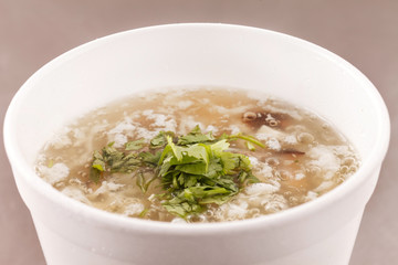 soup with beef and mushrooms