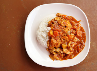 spicy chicken curry and rice