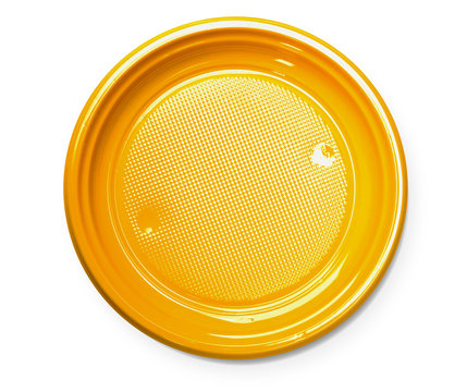 Empty yellow plate.