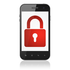 Privacy concept: Closed Padlock on smartphone