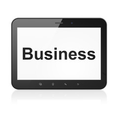 Finance concept: Business on tablet pc computer