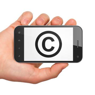 Law concept: Copyright on smartphone