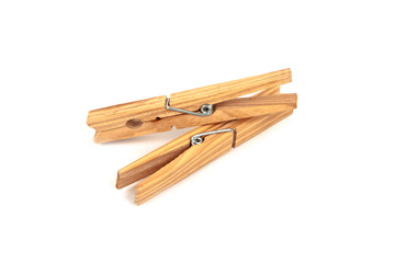 two wooden clamps