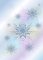 Flickering background with snowflakes and a circle