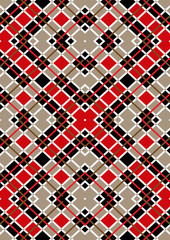 Motley red brown white squares