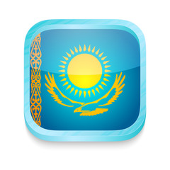 Smart phone button with Kazakhstan flag