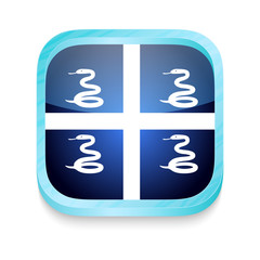 Smart phone button with Martinique flag