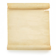 parchment scroll on white
