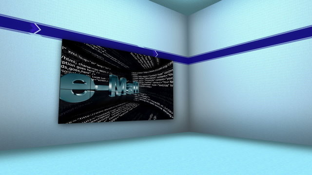 e-mail Text in Monitor and Room, with Final White Transition