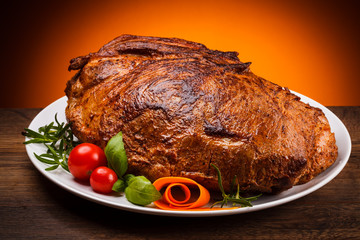 Roasted meat and vegetables