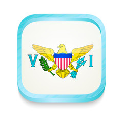 Smart phone button with United States Virgin Islands flag