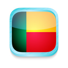 Smart phone button with Benin flag