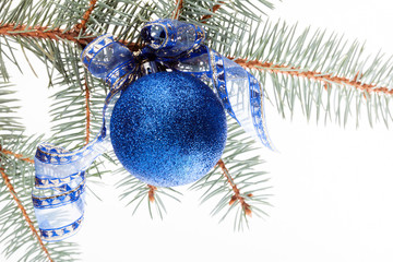 Blue christmas bauble