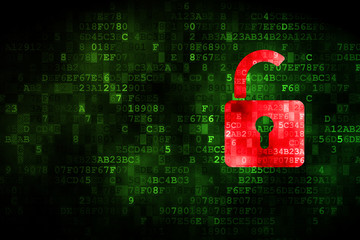 Information concept: Opened Padlock on digital background © Maksim Kabakou
