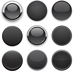 Black high-detailed modern web buttons.