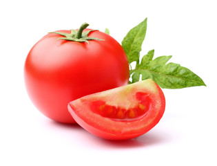 Tomato with leaves