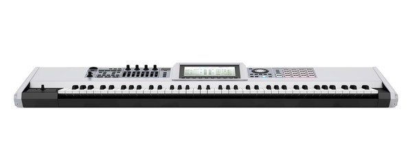 gray synthesizer isolated on white background