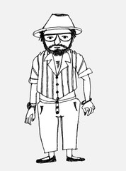 Hipster people graphic concept