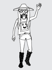 Hipster people graphic concept