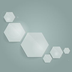 Abstract composition with hexagons