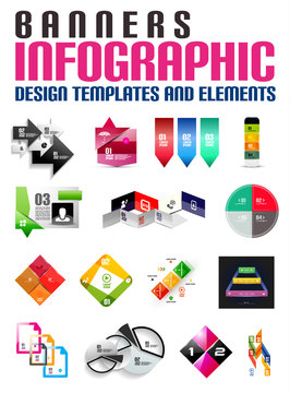 Set of modern infographic banners design templates