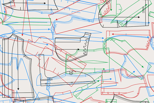 Vector seamless pattern with patterns for clothes.
