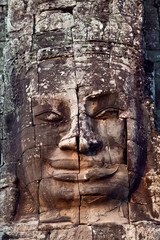 Fototapeta na wymiar Ancient bas-relief at the Bayon temple, Cambodia