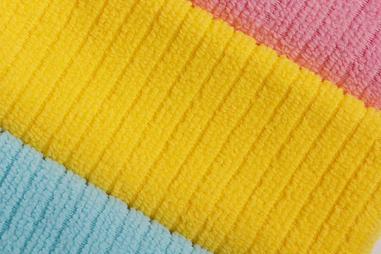 Three colored terry towels