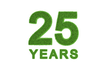 25 Years green grass anniversary numbers