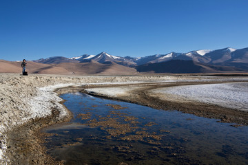 Fototapeta na wymiar Panorama of mountain landscape in Ladakh, North India
