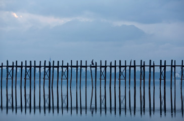 Morning in Amarapura - U-Bein teak bridge, Myanmar