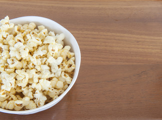Pop corn in a bowl