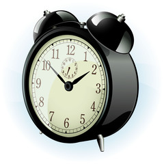 Classic alarm clock. Vector.