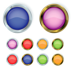 Glossy buttons. Vector.