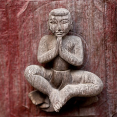 Wooden carved at Shwe Nan Daw Kyaung Monastery, Myanmar