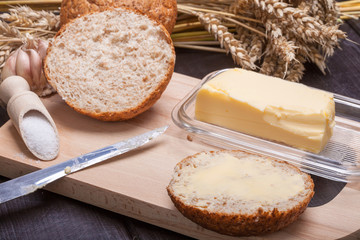 Fresh bread with butter