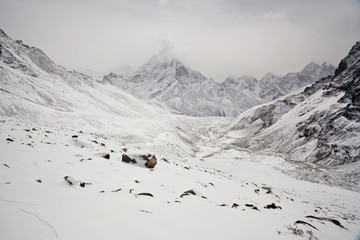 Mountain landscape in Sagarmatha National Park, Nepal