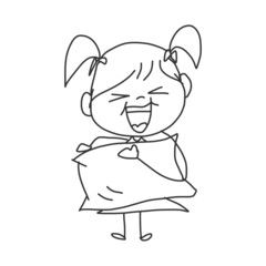 hand drawing cartoon happy kids