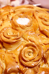 wedding round loaf with decoration