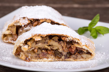 Strudel with apples