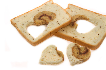 sliced bread ,bread with black sesame ,isolate