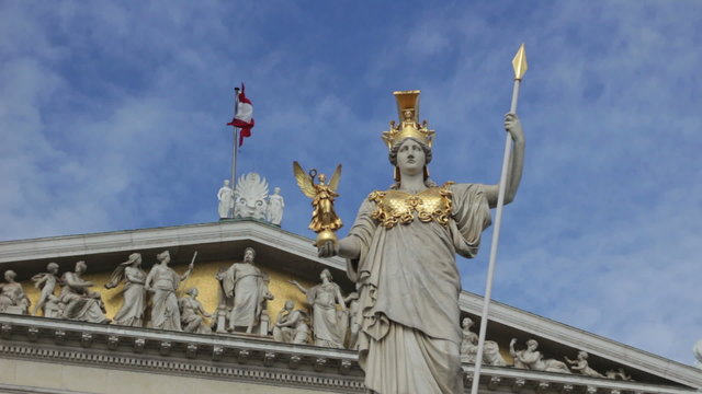 Statue in front of Austrian parliament