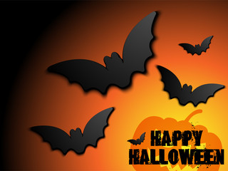 Halloween Bat Frame Pumpkin Background