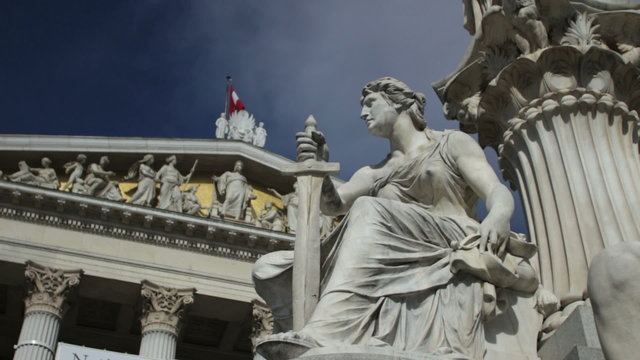 Statue in front of Austrian parliament