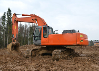 excavator on construction site