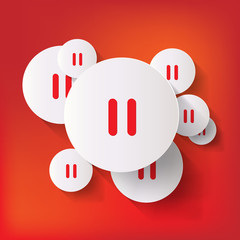 pause web icon, flat design