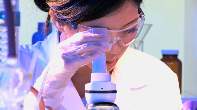 Multi Ethnic Female Laboratory Technician Close Up