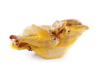 boiled chicken on a white background