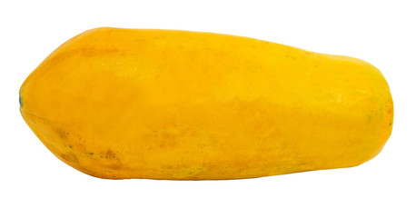 Papaya fruit over white background