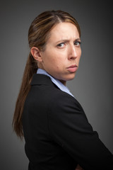 Attractive caucasian girl in studio